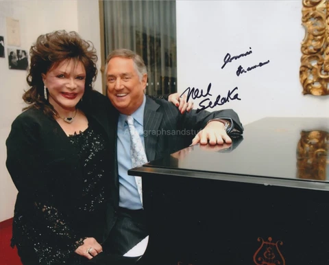 Neil Sedaka & Connie Francis HAND SIGNED 8x10 Photo, Autograph Lipstick Collar B Cover