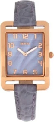 Bertha Marisol Swiss MOP Leather-Band Watch - Lavender RETAIL $470 - Image 1 of 3