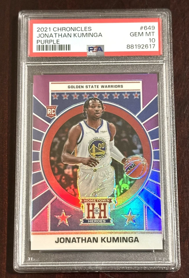 Jonathan Kuminga 2021-22 Panini Chronicles Hometown Heroes Purple RC /49 PSA 10 - Image 1 of 3