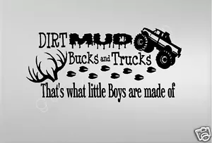 Schmutz Schlamm Bucks & Trucks... Vinyl Aufkleber Wohnkultur 10" x 20" - Bild 1 von 1
