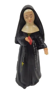 4M VTG Blow Mold Catholic Nun Figure Hoover Plastic w/ Rosary & Bible 1960's - Picture 1 of 4