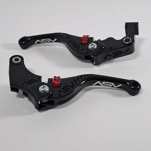 Kawasaki Ninja ZX6R 636 2019 to 2024 ASV F3 Lever Set Clutch & Brake Black Short - Picture 1 of 6