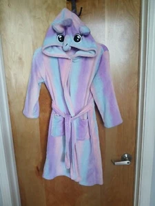 GIRLS UNICORN ROBE BATH ROBE SIZE 10 FLEECE - Picture 1 of 3