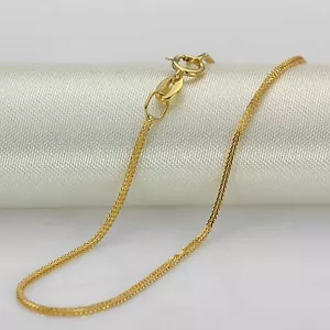 FINE 18 INCH 18K Yellow Gold Necklace Foxtail Link Chain Necklace Au750 - Picture 1 of 4