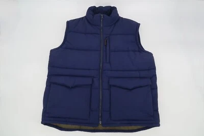 J. Crew Men's XL Nordic Puffer Vest Primaloft Navy Blue Full Zip Pockets - Image 1 of 4