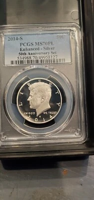 Smokin!!! 2014-S PCGS MS70PL Enhanced Silver 50th Anniversary Set Kennedy... - Image 1 of 2