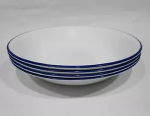 ❤️ 4 CUENCOS DE PASTA Corelle LLANTA AZUL BRILLANTE 20 oz cupé superficial ensalada entrada comida - Imagen 1 de 5