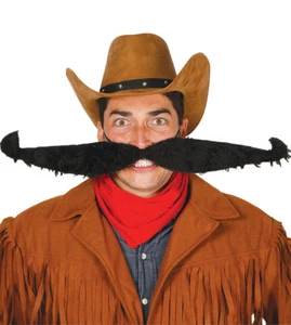 SUPER LARGE Comical Mexican Cowboy Moustache Tash 80's Fancy Dress 55cm Flexi - Picture 1 of 1