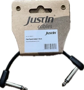 Justin 10cm Flat Patch Kabel Für Gitarre TS Klinke 6.3mm Flach - Bild 1 von 1