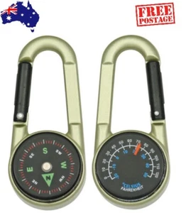 EXPLORER CARABINER COMPASS WITH THERMOMETER - SMALL COMPACT FOR BACKPACK HIKING - Picture 1 of 1