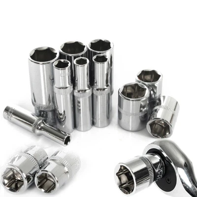 Socket Set 1/2" Hex Wrench Handle Drive Drill CRV Extension Ratchet Adapter Tool - Image 1 of 4