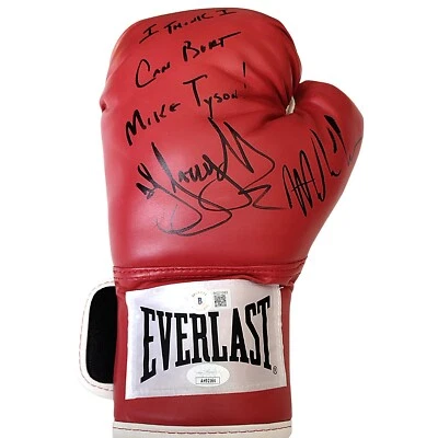 Mike Tyson DJ Jazzy Jeff Signed Everlast Boxing Glove Beckett JSA Proof Auto - Image 1 of 4