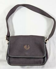 LANDS' END Women's Brown MLG Monogram Adjustable Strap Medium Shoulder Bag