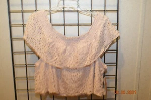 Women's GB Lace and Lined Off Shoulder Sleeveless Crop Top Size XL - Picture 1 of 5