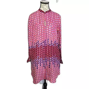 Marc by Marc Jacobs Y2K geometric print silk Lightweight shirt dress - Picture 1 of 11