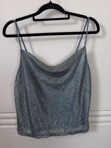 TOPSHOP Size 10 Petite Y2K Disco Cowl Strappy Top - Picture 1 of 3