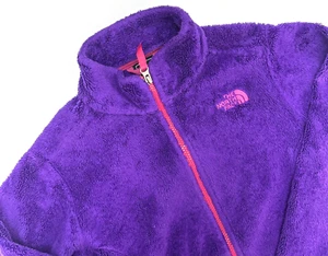 North Face Front Zip 2 Pockets Long Sleeve Fleece Jacket Girls L (14-16) Purple - Picture 1 of 15