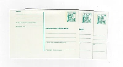 1977 Germany  POST CARD  1 single + 2 double error tag + paper - Image 1 of 2