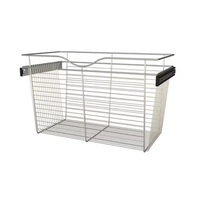 18 In. H X 30 In. W Nickel Steel 1-Drawer Wide Mesh Wire Basket - Image 1 of 4