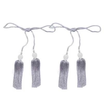  1 paio di tendaggi per tende in argento creativi senza perforazione finestra - Immagine 1 di 4