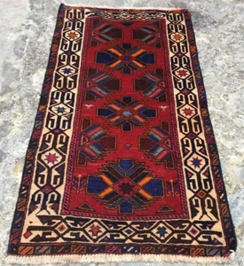 Afghan Rug, Vintage Mini Rug, Turkish Rug, Boho Rug, Medallion Rug 3x5 ft - Picture 1 of 7