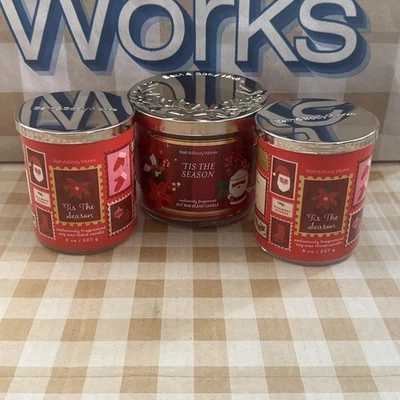 Bath & Body Works TIS THE SEASON 3 Wick Candle & 2 Single Wick🎄Christmas 2025☃️ - Image 1 of 4