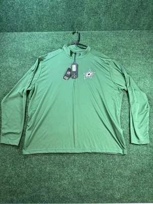 Top Pullover Para Hombre Dallas Stars Antigua Bosque Verde Homenaje Cuarto Cremallera Talla 2XL Foto 1 de 4