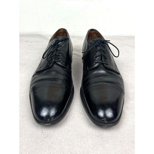 HERMÈS Scarpe eleganti Oxford HERMES nere stringate in pelle da uomo taglia 9 5