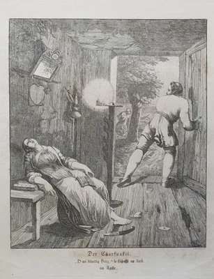 Carfunkel bluetig Herz Sophie Reinhard Radierung Hebel Alemannische Gedicht 1820 - Bild 1 von 4