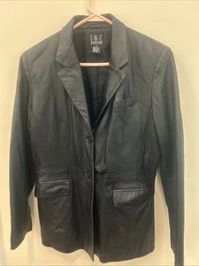 INC International Concepts Blazer Jacket Women's Petite Size 14 Petite Leather - Picture 1 of 5