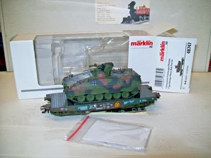 Märklin H0 48747 - Vagón plano de carga pesada Rlmmps DB Ep. V con SPW MARDER EXCELENTE EMBALAJE ORIGINAL - Imagen 1 de 5