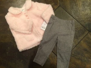 NWT Carter’s Girls Fuzzy Jacket & Pant Set (bodysuit missing) 9 Months - Picture 1 of 1