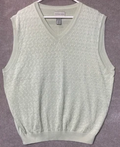 Cutter & Buck Mens Silk Sweater Vest Size XL Green V Neck Knit Golf Sleeveless - Picture 1 of 12