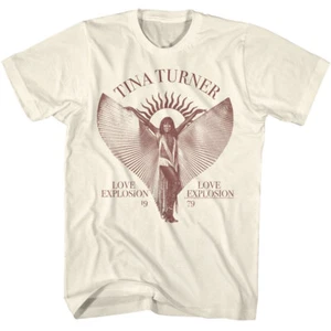 Tina Turner Adult T-Shirt Singer Music 1979 Love Explosion World Tour  Natural - Picture 1 of 3