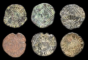 Spanien Monarchie, Blanca Diamant Heinrich IV - 6 Münzen Lot. - Bild 1 von 3