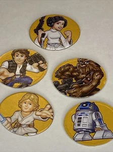 Star Wars Yahtzee Jr Scoring Tokens 2015 Hasbro Luke Leia Chewbacca R2D2 Yellow - Picture 1 of 6