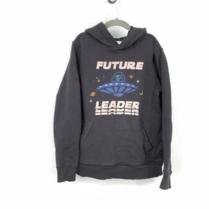 Hanna Andersson Kids 130 Size 8 Hoodie Pullover Sweatshirt Future Leader Black - Picture 1 of 8