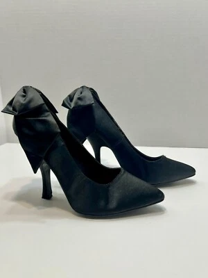 Zapatos de salón Pin Up Couture reproducción vintage negros lazo para mujer talla 7 Foto 1 de 4