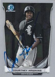  COURTNEY HAWKINS CHICAGO WHITE SOX SIGNED 2014 BOWMAN CHROME TOP PROSPECT CARD
