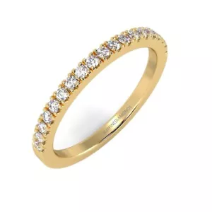 RRP £500 -  2mm - Round Diamond Micro Set Half Eternity Ring, In Yellow Gold - Picture 1 of 9