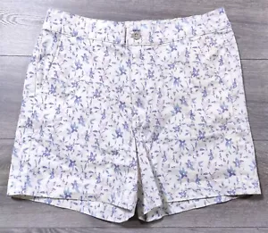 Jachs Girlfriend Shorts Adult Large White Floral Summer Chino High Rise Womens - Picture 1 of 8