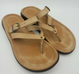 JBU Jambu Destiny Brown Vegan Sandals Slipon Flat Thong Flip Flop Women Size 6 M - Picture 1 of 10