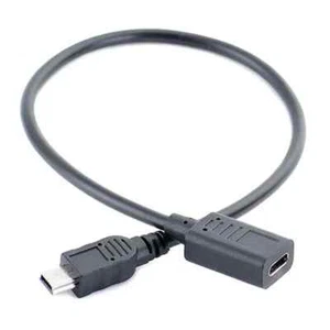 1 Ft (32 cm) USB Mini B 5-Pin Male to Type C (USB 3.1) Female Adapter Cable Cord - Picture 1 of 3