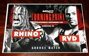¡¡PÓSTER ROB VAN DAM ECW WWE TNA IMPACT FIRMADO 12X18 PUNTO DE INFLEXIÓN RVD!!! - Imagen 1 de 1