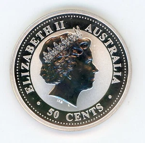 Australia 50 centavos 2002 caballo 1/2 OZ plata KM 579 UNC - Imagen 1 de 2