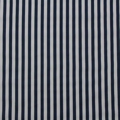 DESIGNER BASIC STRIPE NAVY & WHITE 100% COTTON UPHOLSTERY FABRIC BY YARD 56"W - Image 1 of 4