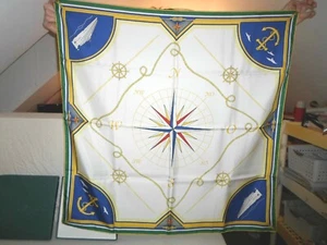 Silk *Compass Flag* River Cloud Yacht Cruise Boat **Size: 35" x 35" Square Italy - Picture 1 of 8