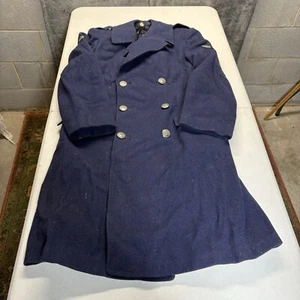 Vintage Military Overcoat Men 37L 13 Stars Lined USAF Double Breast Wool Peacoat - Picture 1 of 16