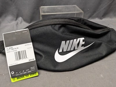 Nuevo con etiquetas Nike Unisex Cintura Bandolera Grande Logo Negro Riñonera Poliéster Reciclado Foto 1 de 4