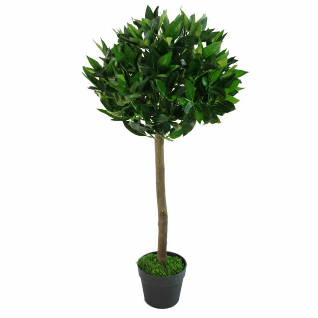 Leaf 90cm Artificial Topiary in Black Plastic Pot